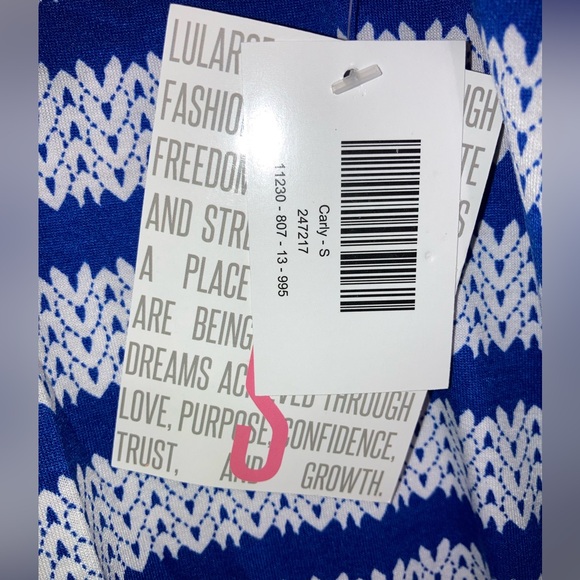 NWT LuLaRoe Small Carly Dress blue white 0832 - Picture 4 of 8